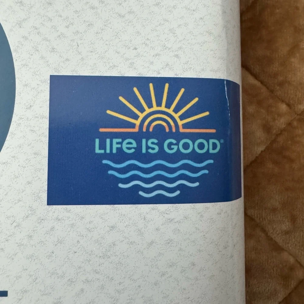 LIFE IS GOOD large beach towel! Dark background keeps it looking fresh ☀zoom in
